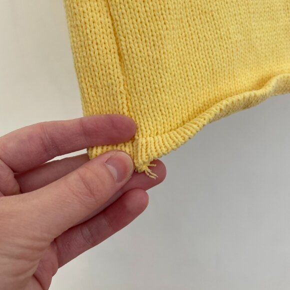 ZARA TRF Perforated Chenille Collared Polo Mini Dress Yellow Knit Cutout Bodycon - Picture 15 of 16